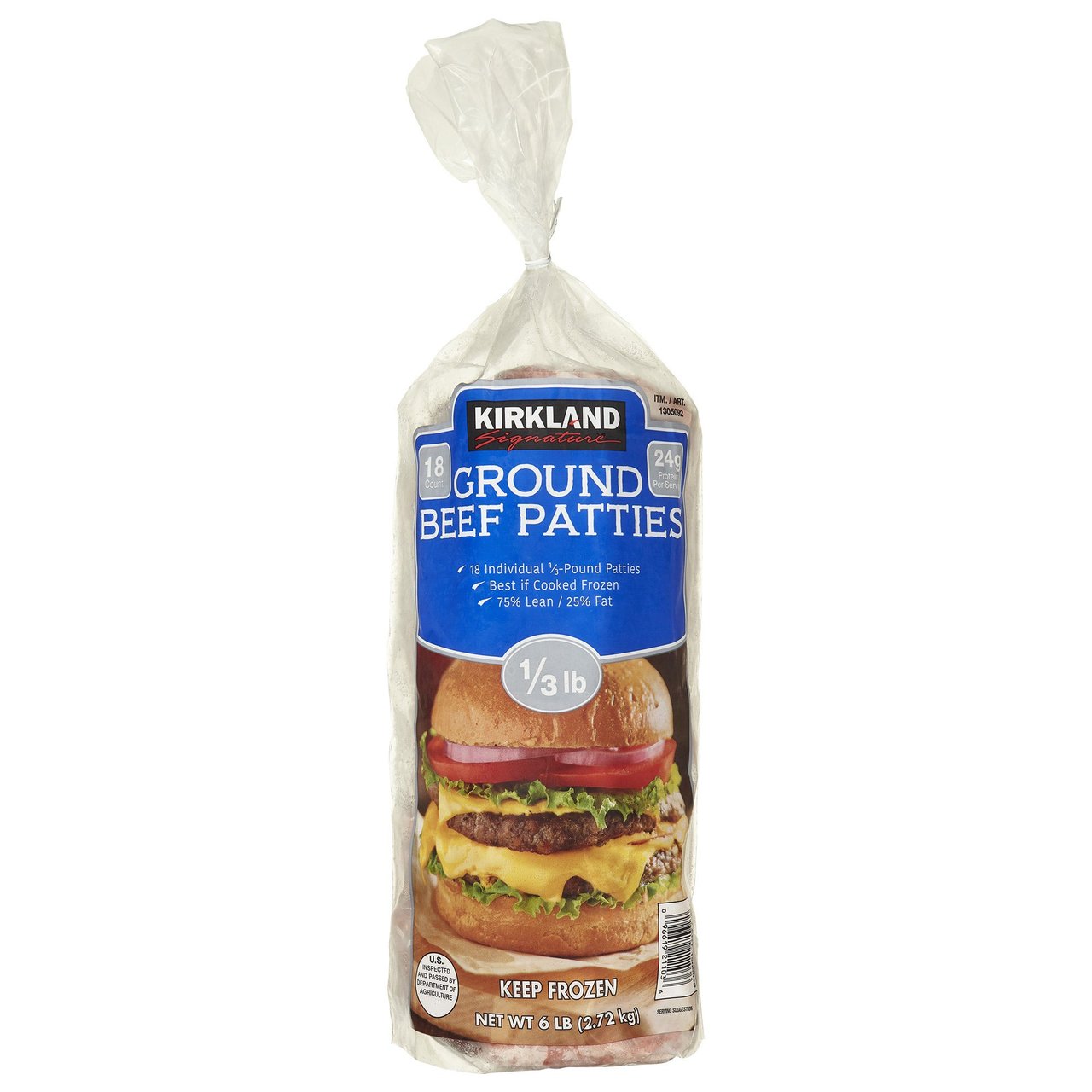 Kirkland Signature 1/3 lb Ground Beef Patties 18 ct - Image 1