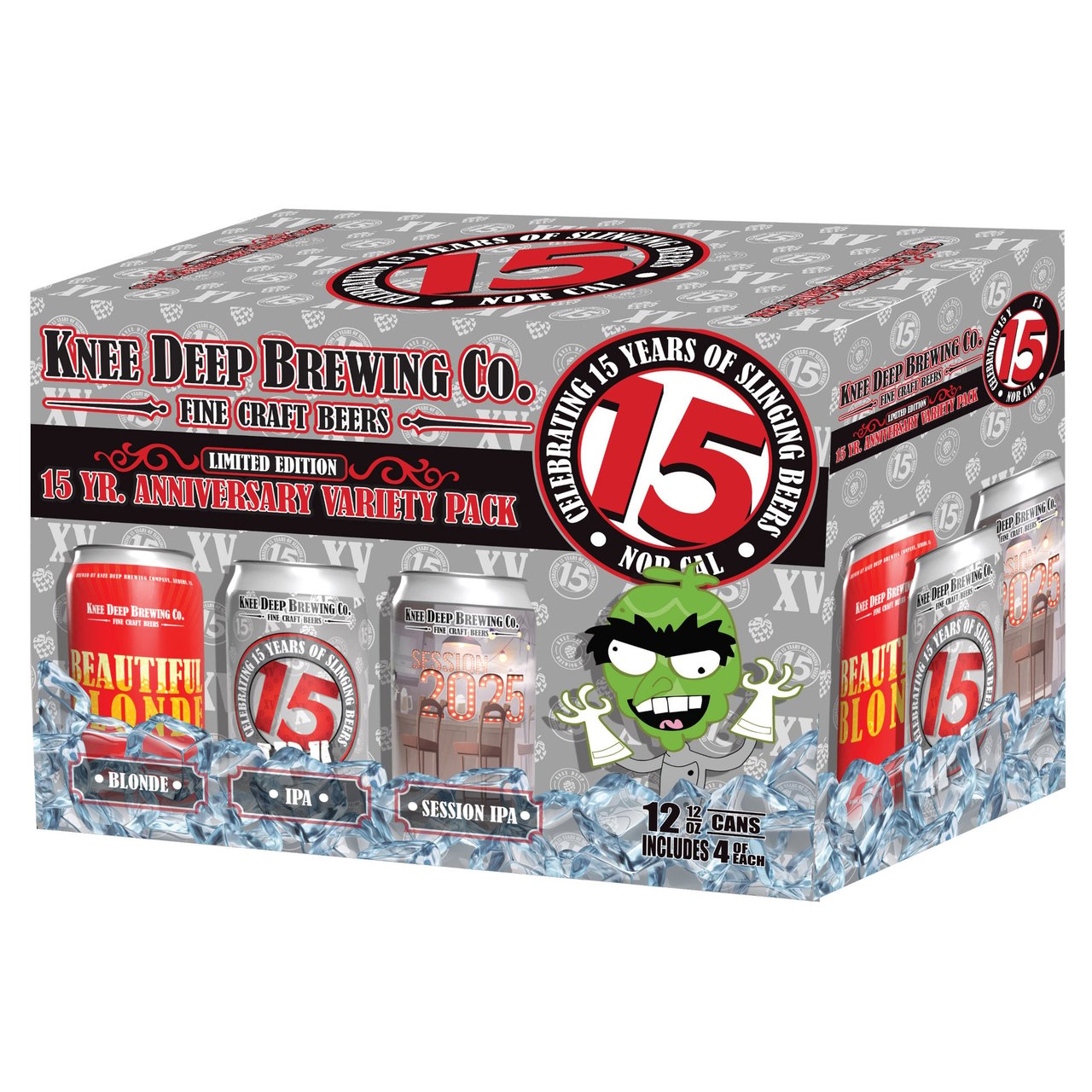 Knee Deep Brewing 15th Anniversary Variety Pack, Auburn, CA, 12/12 oz Cans