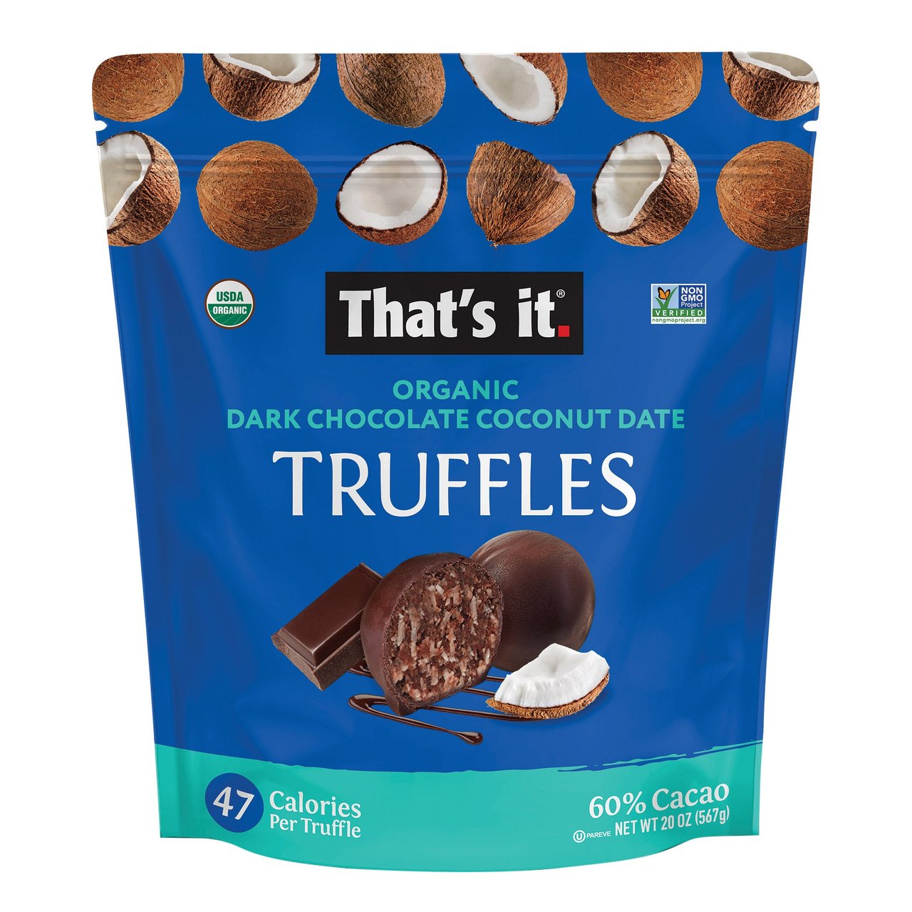 That's it. Organic Dark Chocolate Coconut Date Truffles 20 oz (1.25 lbs) - Image 1