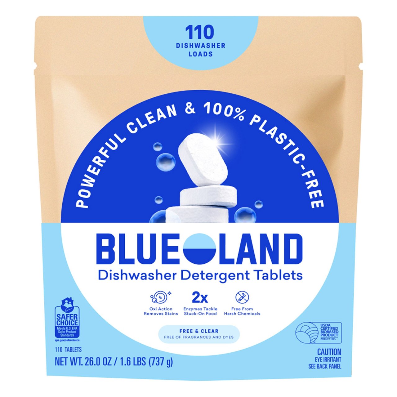 Blueland Dishwasher Tabs 110 Count (1.63 lbs) - Image 1