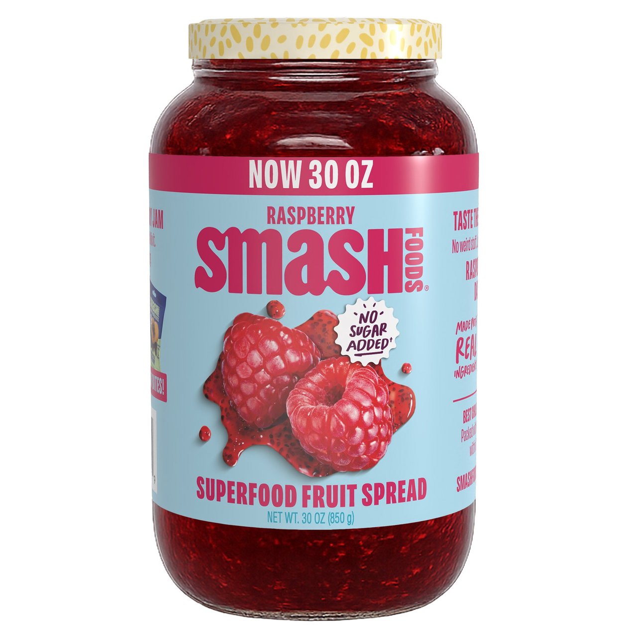SMASH FOODS SUPERFOOD RASPBERRY SPREAD 30 OZ (1.875 LBS) - Image 1