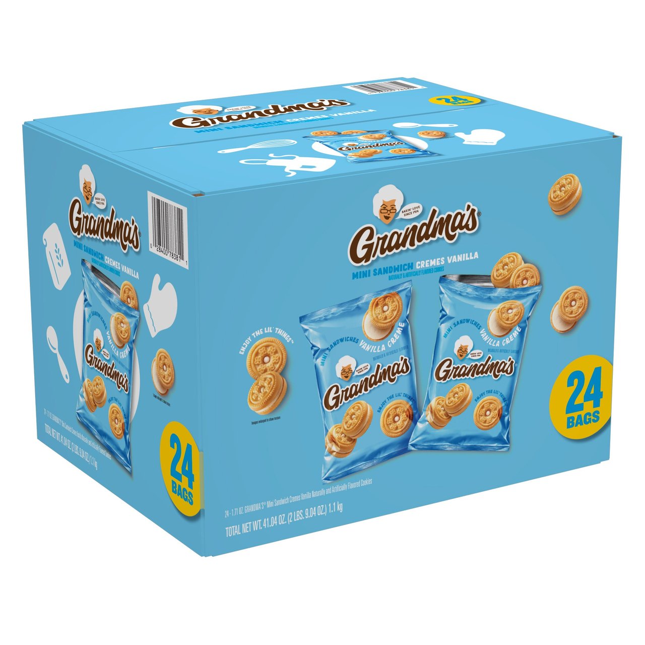 Grandma's Mini Sandwich Cremes Vanilla Creme Cookies 24/1.71 oz (2.565 lbs) - Image 1