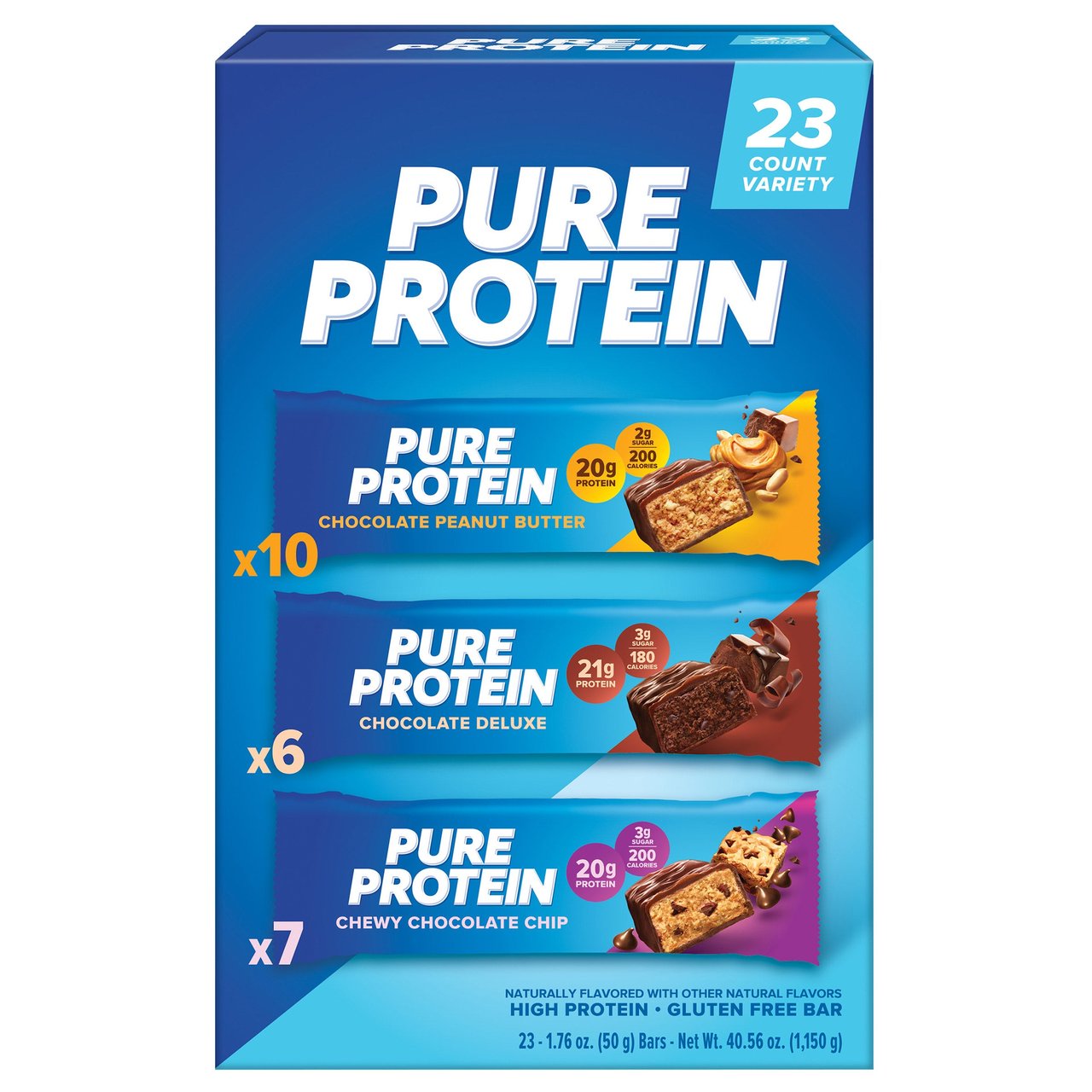 Pure Protein Variety Pack 23 Bars 1.76 Ounces Each - Image 1