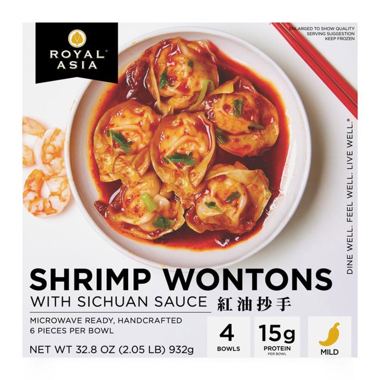 Royal Asia Shrimp Wontons with Szechuan Sauce 32.8 oz - Image 1