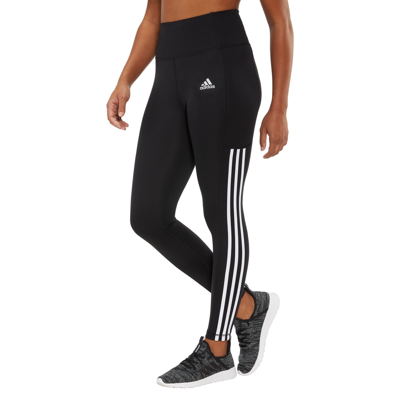 Adidas Ladies 3-Stripe Tight with Side Pocket - Image 1