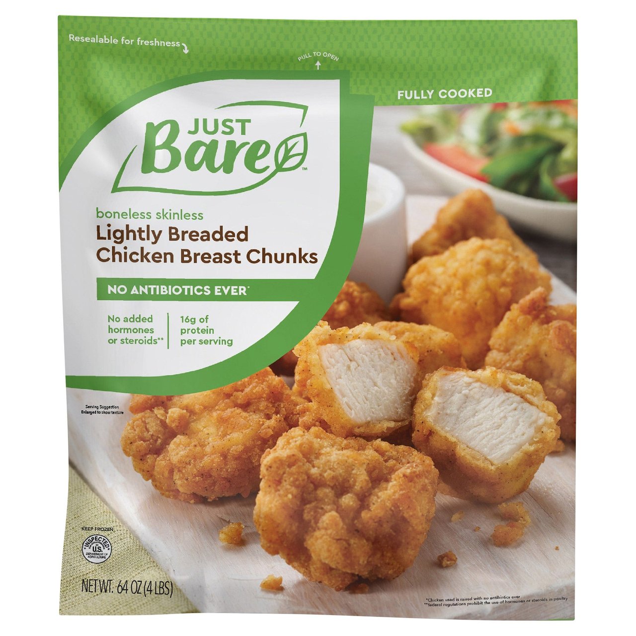 Just Bare Chicken Lightly Breaded Bites 4 lbs - Image 1