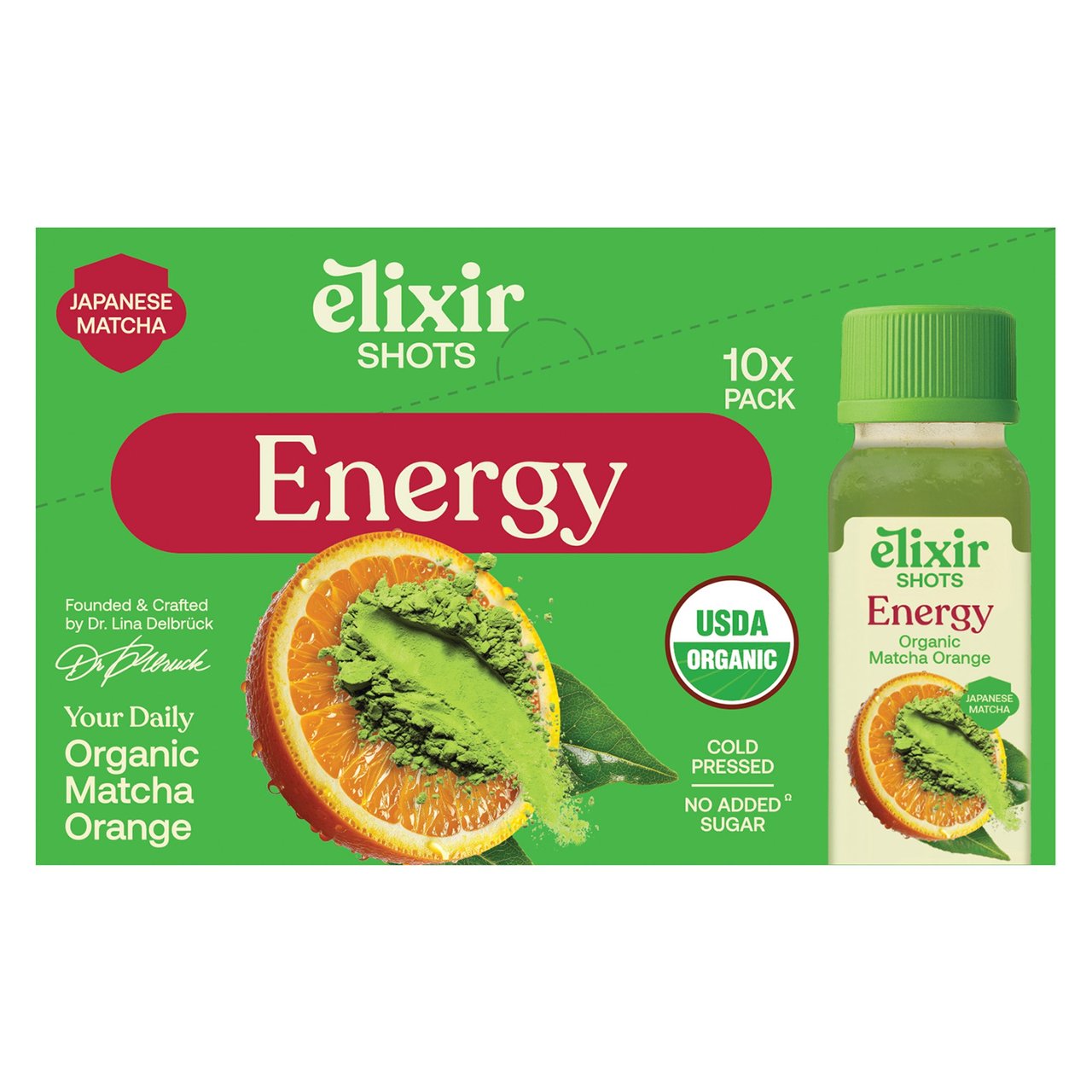 Elixir Shots Organic Energy Shots, 10-Pack, 2 oz Each - Image 1