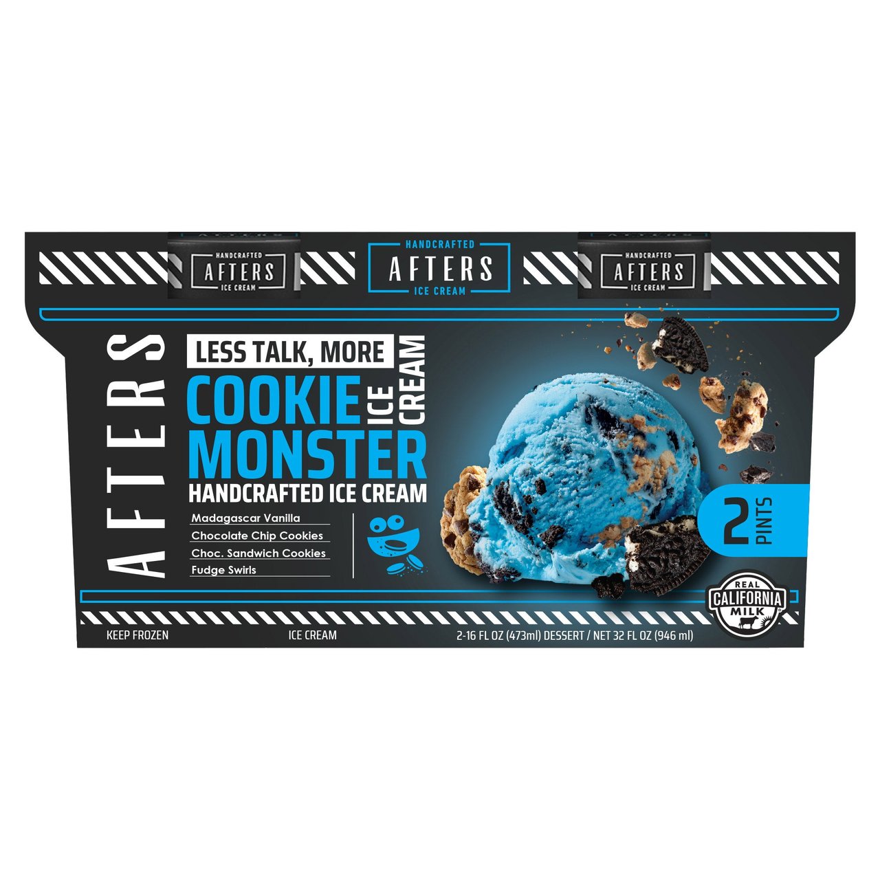 Afters Ice Cream Cookie Monster Pints 2/16 oz - Image 1