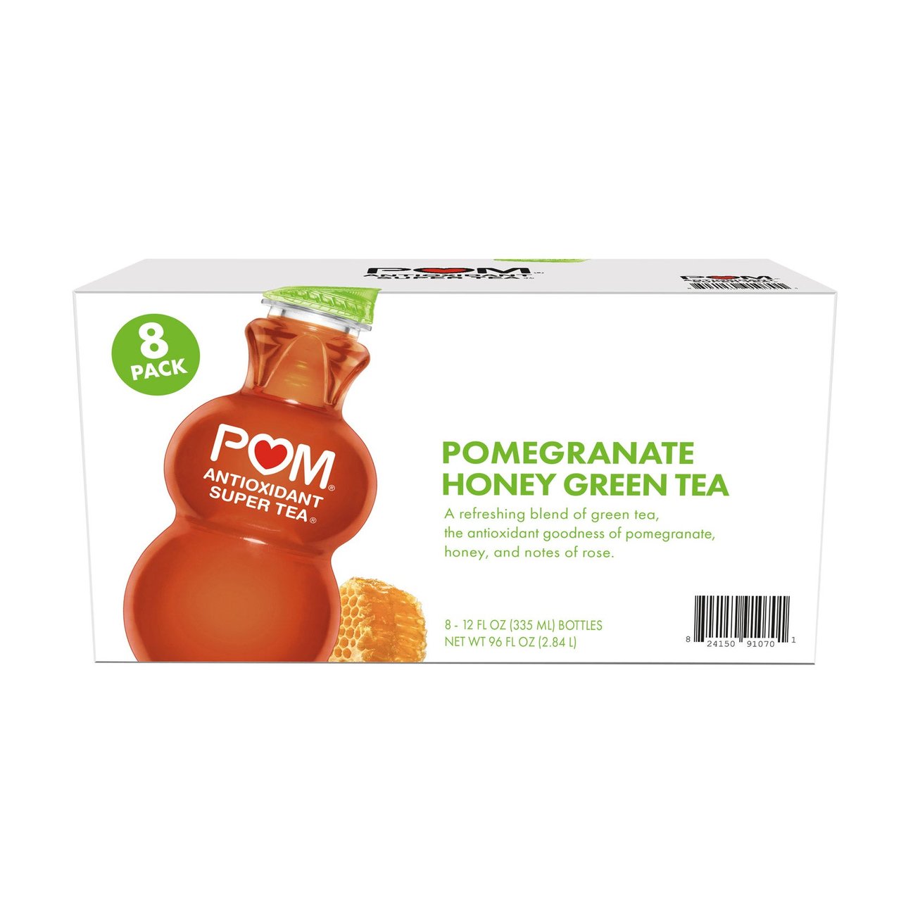 POM Wonderful Pomegranate Honey Green Tea, 8-Pack, 12 fl oz - Image 1