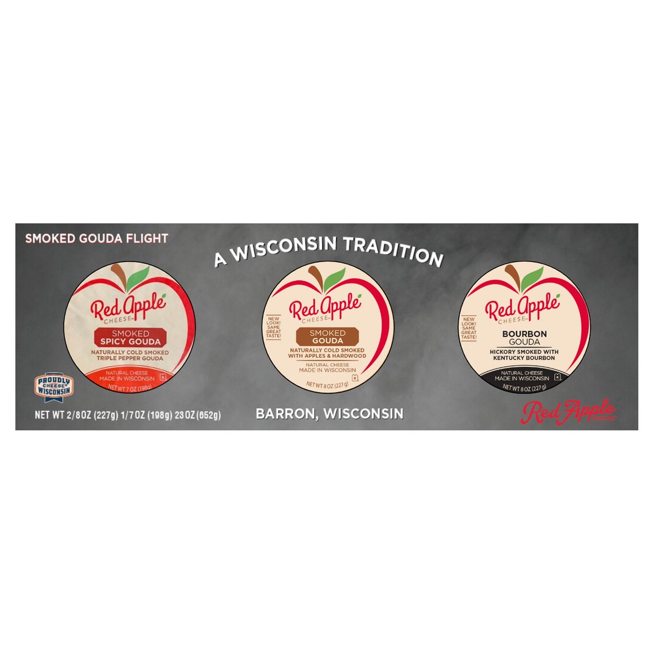 Red Apple Cheese Smoky Gouda Flight, 3/8 oz (1.5 lbs) - Image 1