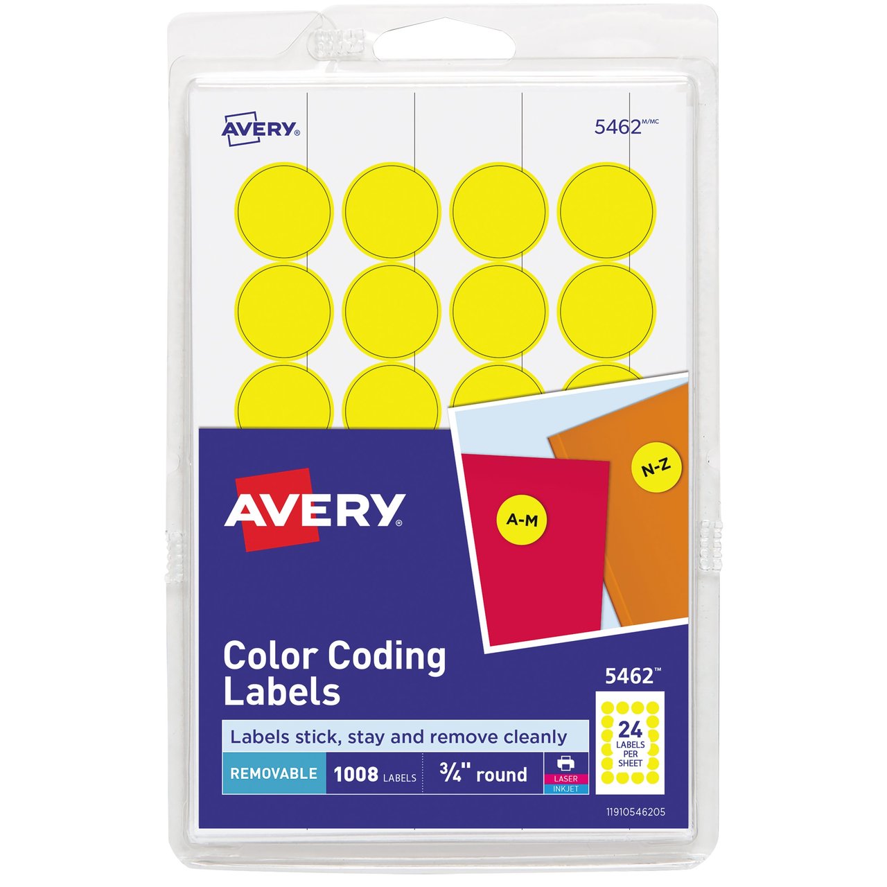 Avery 3,024 Dots 0.75" Yellow Dot Labels (AVE05462KT), 3-Pack - Image 1