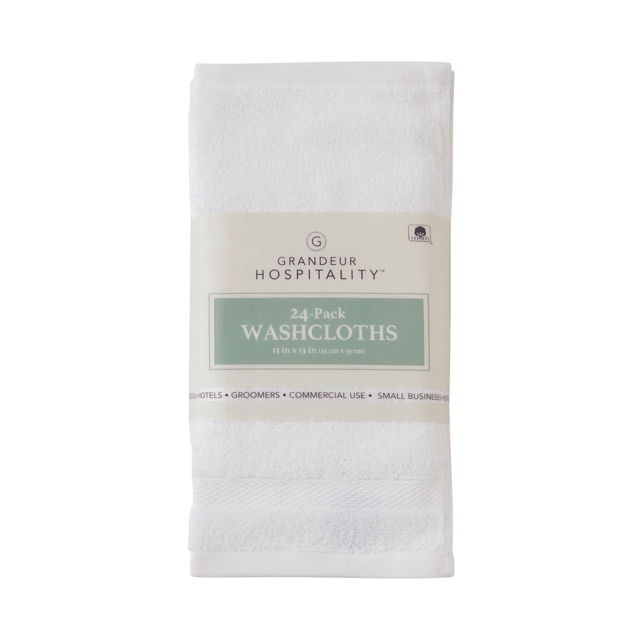 Grandeur Hospitality Washcloth 24 Pack 13in x 13in - Image 1