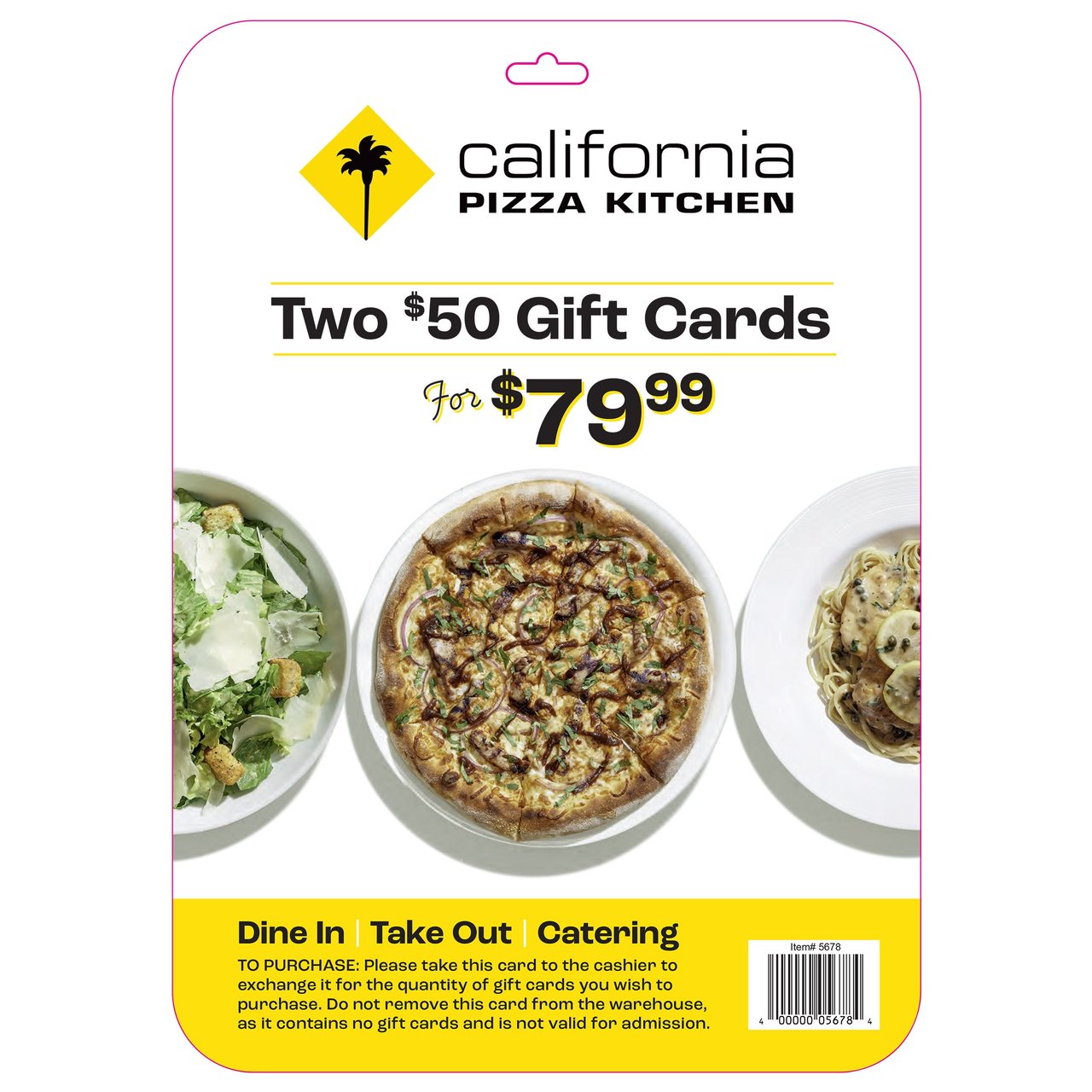 California Pizza Kitchen $100 Value Gift Cards (Two $50 Cards) - Item is Non-Refundable - Image 1