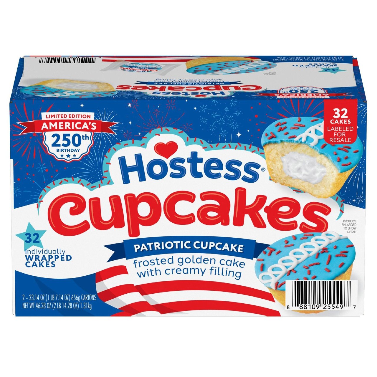 Hostess Patriotic Cupcakes, 32 Count, 46.28 oz - Image 1