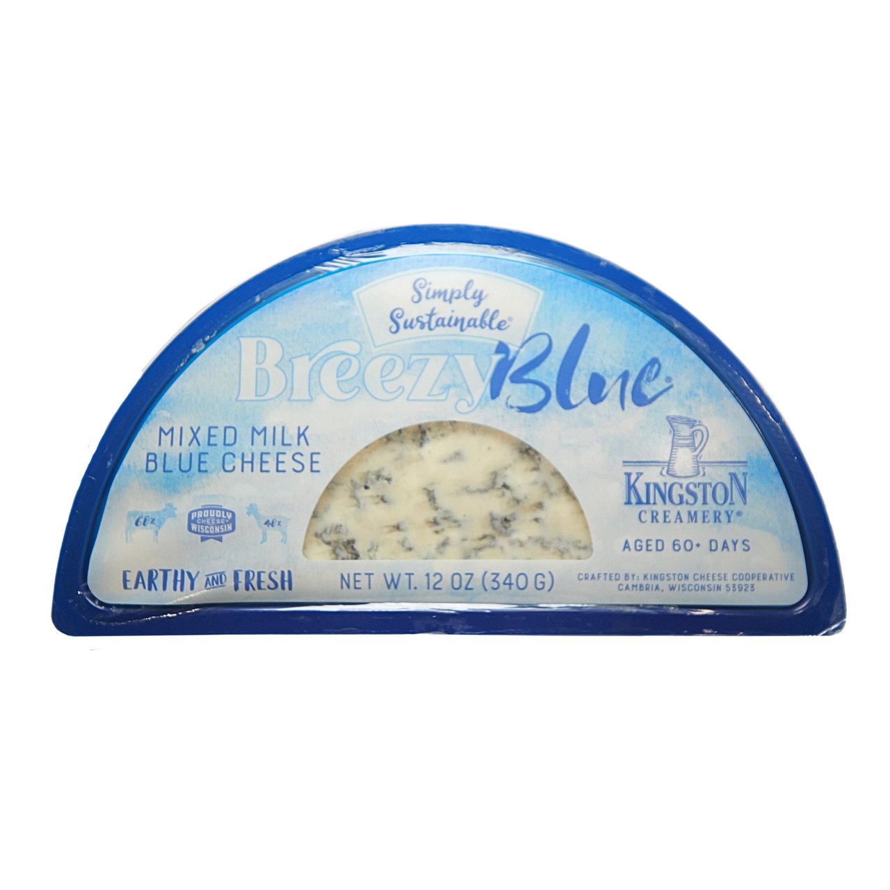Kingston Creamery Breezy Blue Cheese Halfmoon 12 oz - Image 1