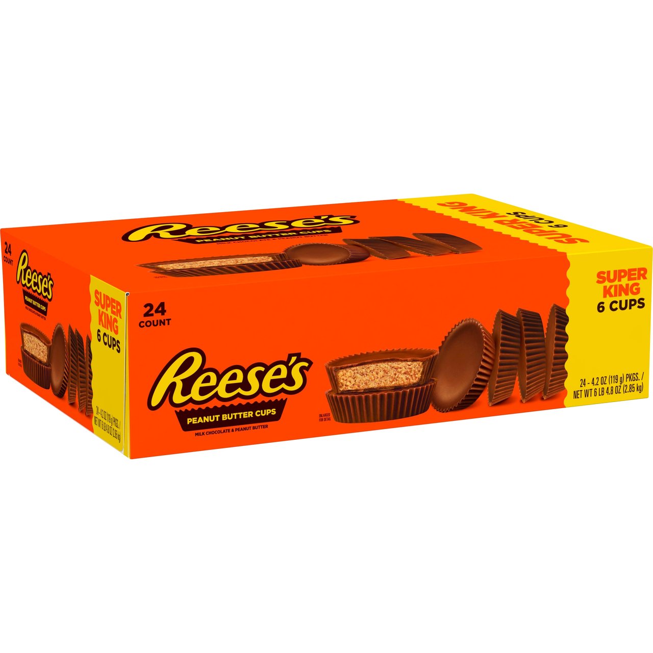 Reese's Peanut Butter Cups Super King Size, 4.2 oz, 24 ct