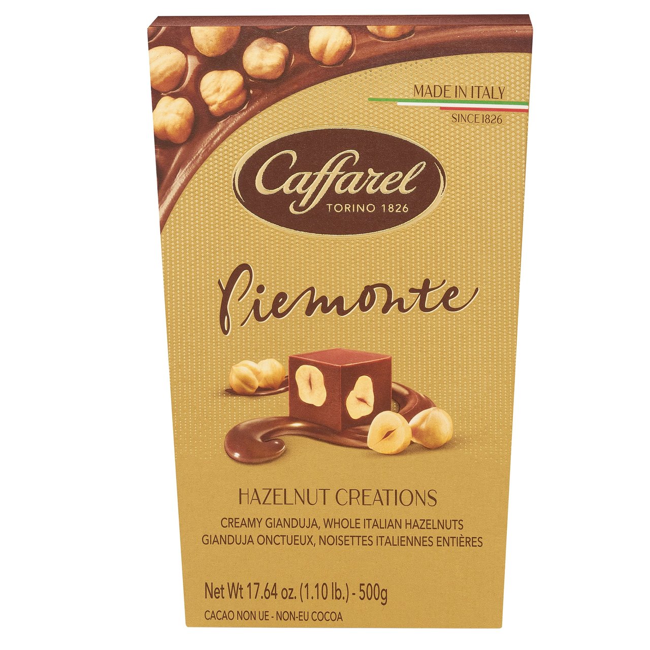 Caffarel Piemonte Gianduja Hazelnut Milk Chocolates Cornet Gift Box, 17.64 oz - Image 1