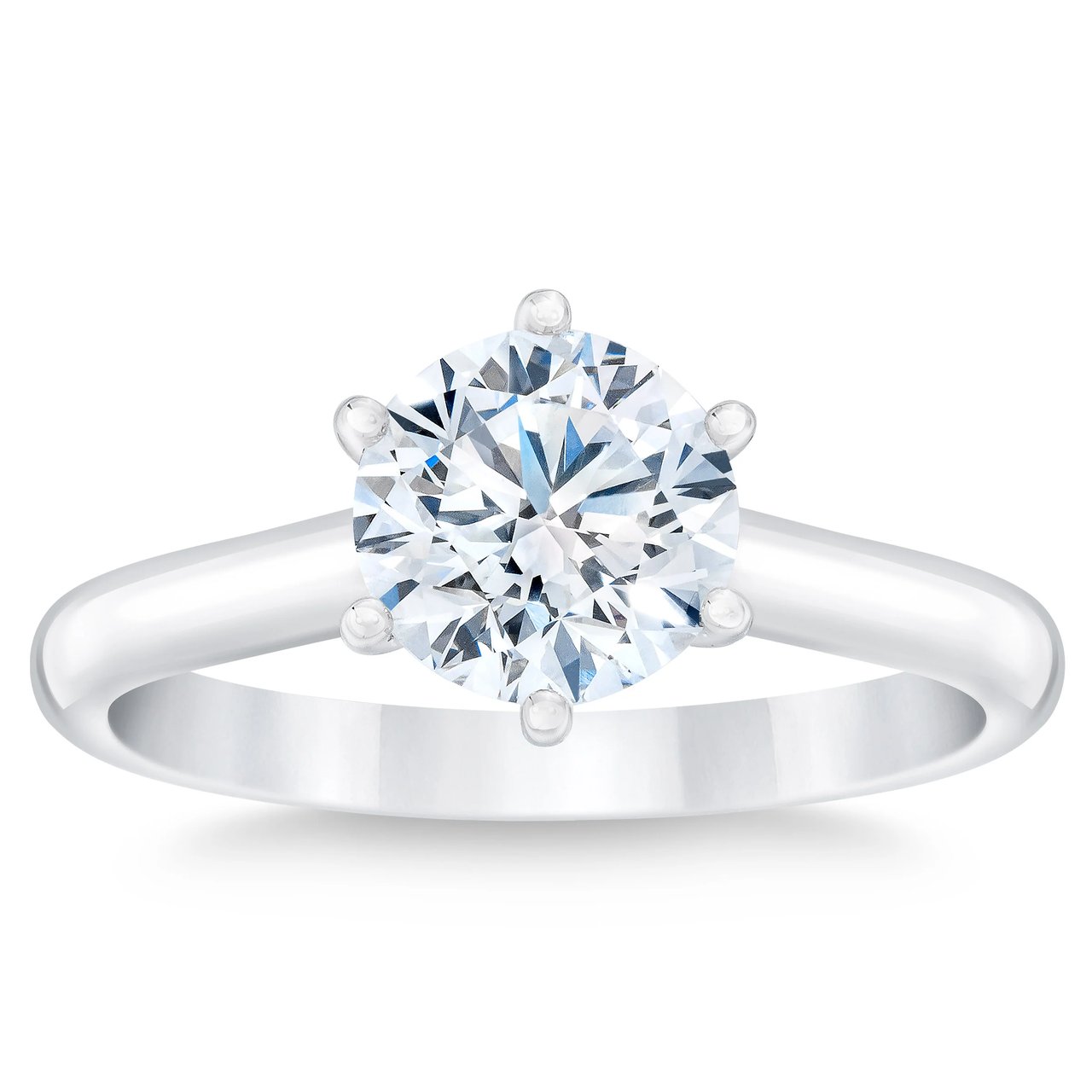 1.59 CT Round Brilliant Platinum Solitaire Ring, VVS1 Clarity, H Color - Image 1