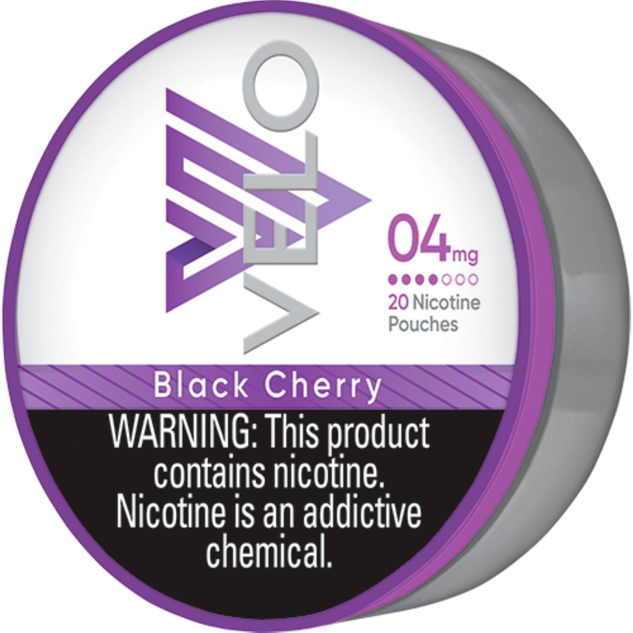Velo Nicotine Pouch 4 mg Black Cherry - 18 Tins of 20 Pouches (0.26 oz per Tin)