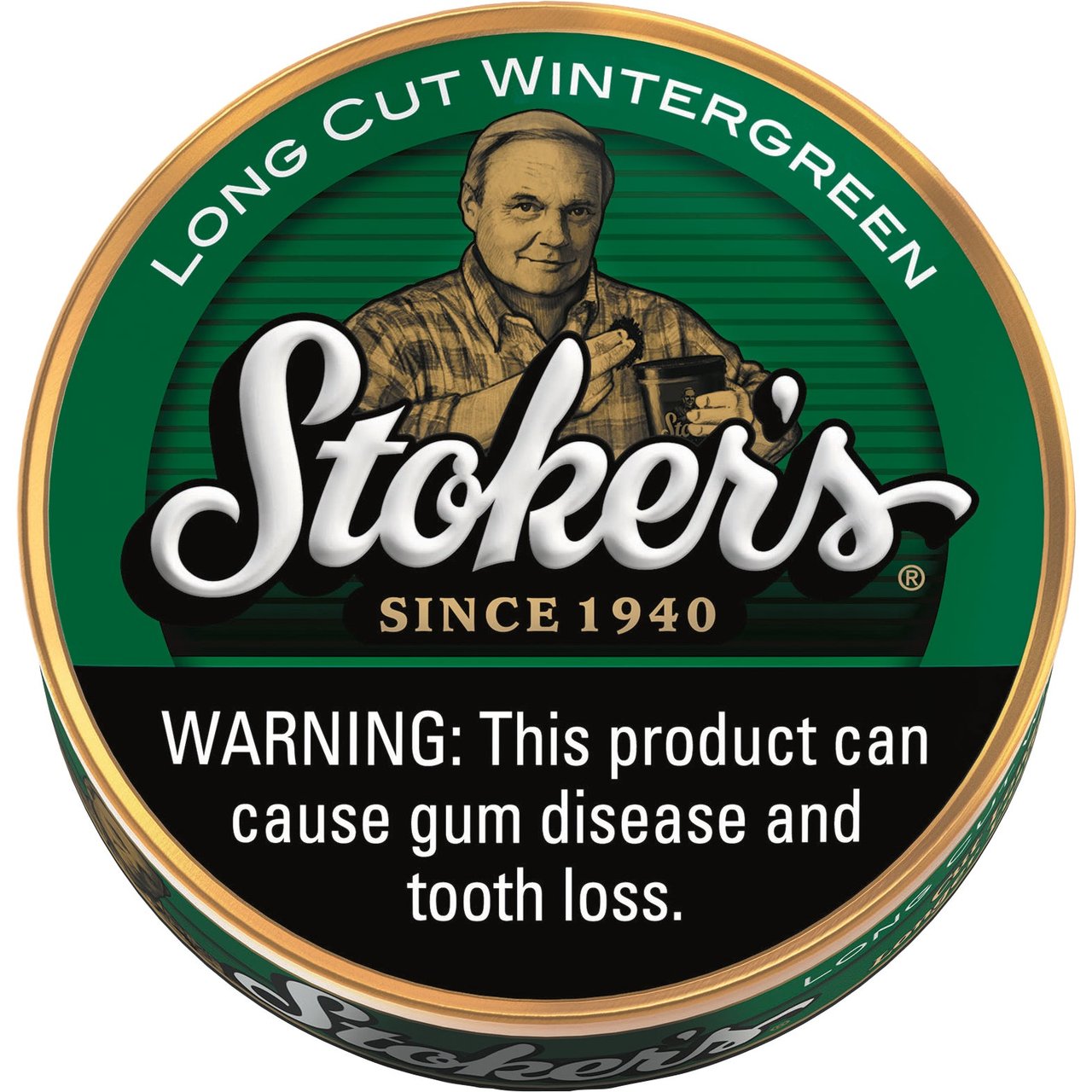 Stoker's Moist Snuff Long Cut Wintergreen, 5-Pack Roll (1.2 oz each)