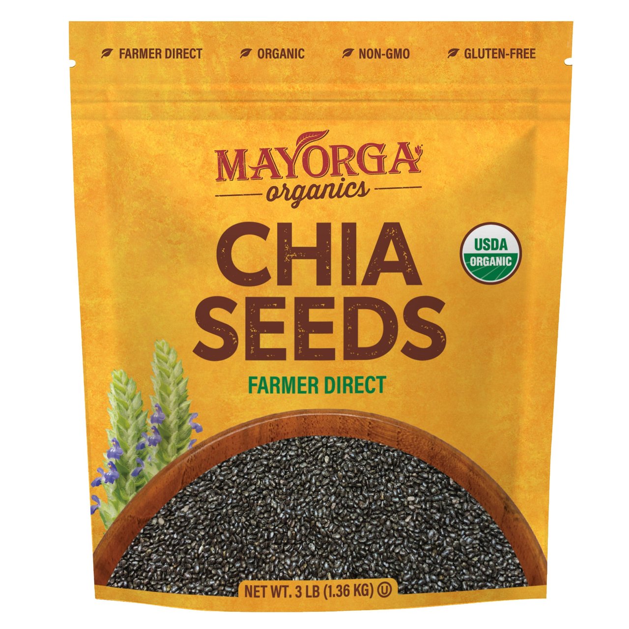 Mayorga Organic Chia Seeds, 3 lb - Image 1