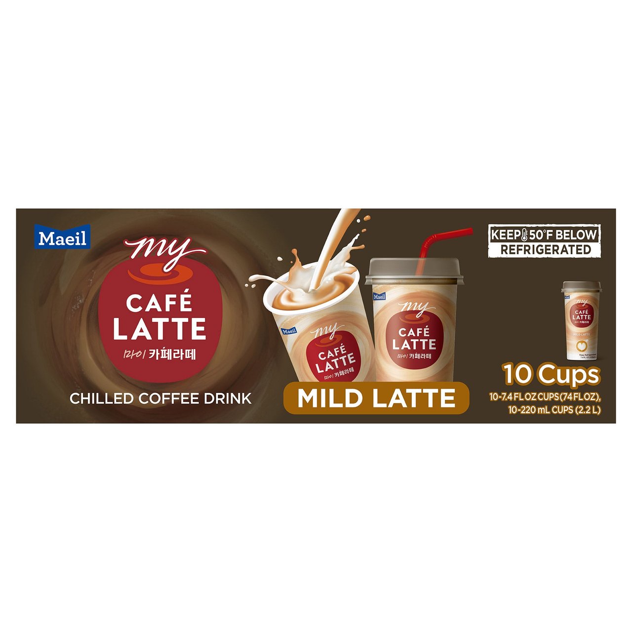 My Cafe Latte Chilled Coffee Drink, 10-Pack / 7.4 oz - Image 1