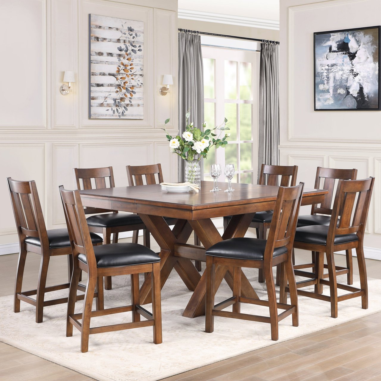 Northridge Home Magnus 9-Piece Counter Height Dining Set - Image 1