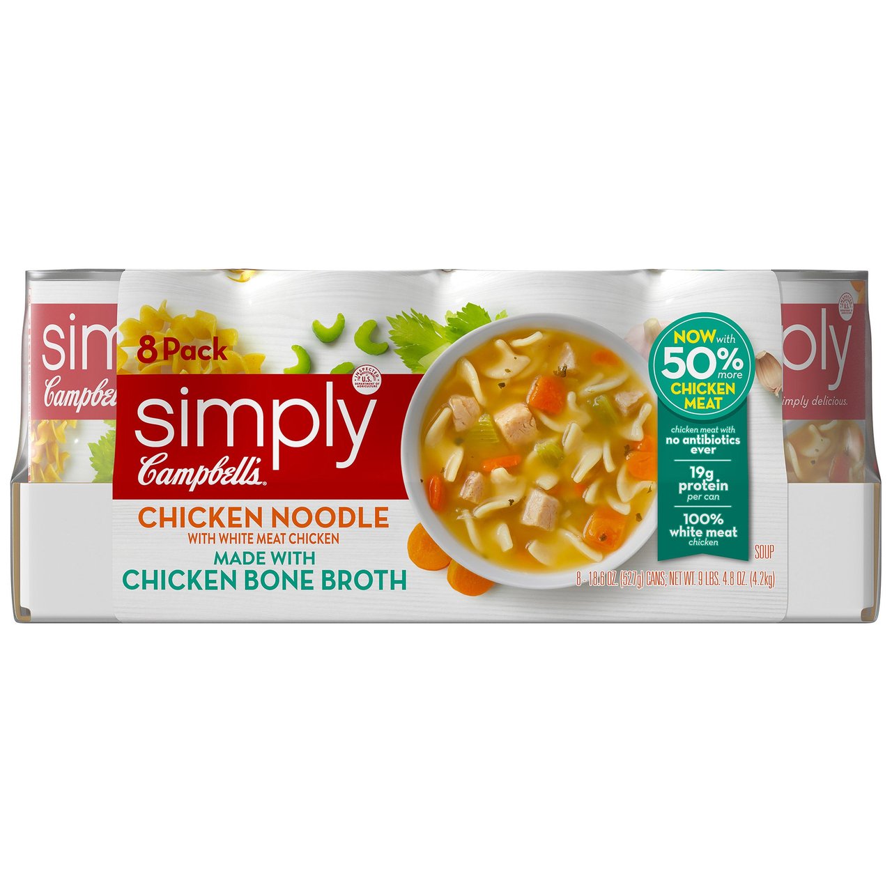 Campbell's Simply Chicken Noodle 8/18.6 Ounce Cans - Image 1