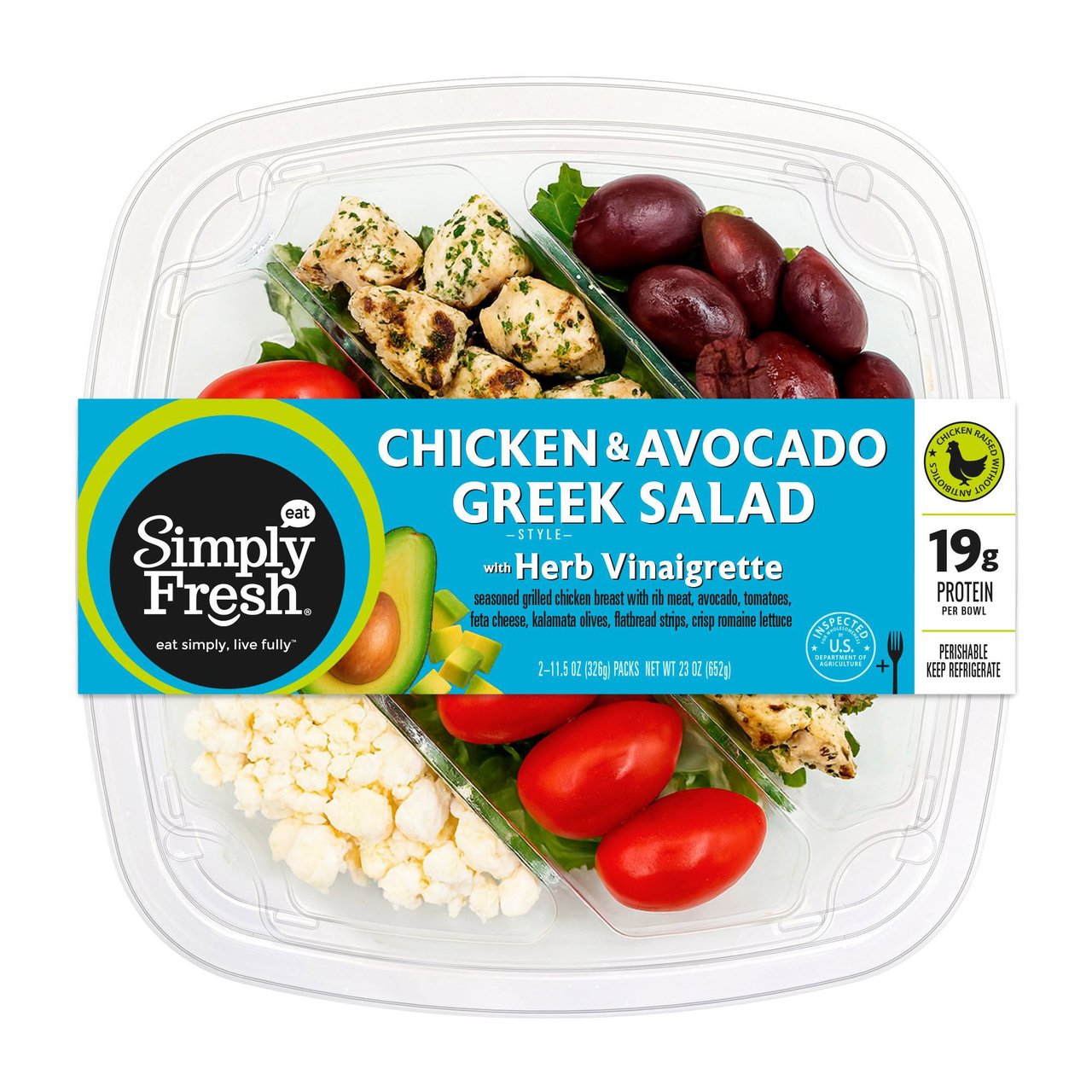 Simply Fresh Greek Avocado Chicken Salad 2/11.5 oz - Image 1