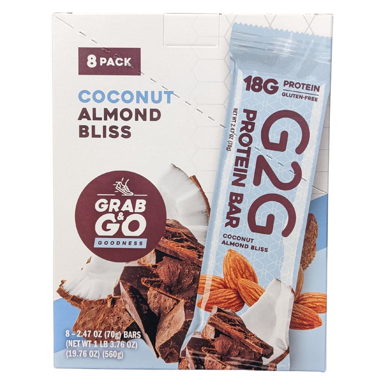 G2G Protein Bar Coconut Almond 8/2.47 oz - Image 1
