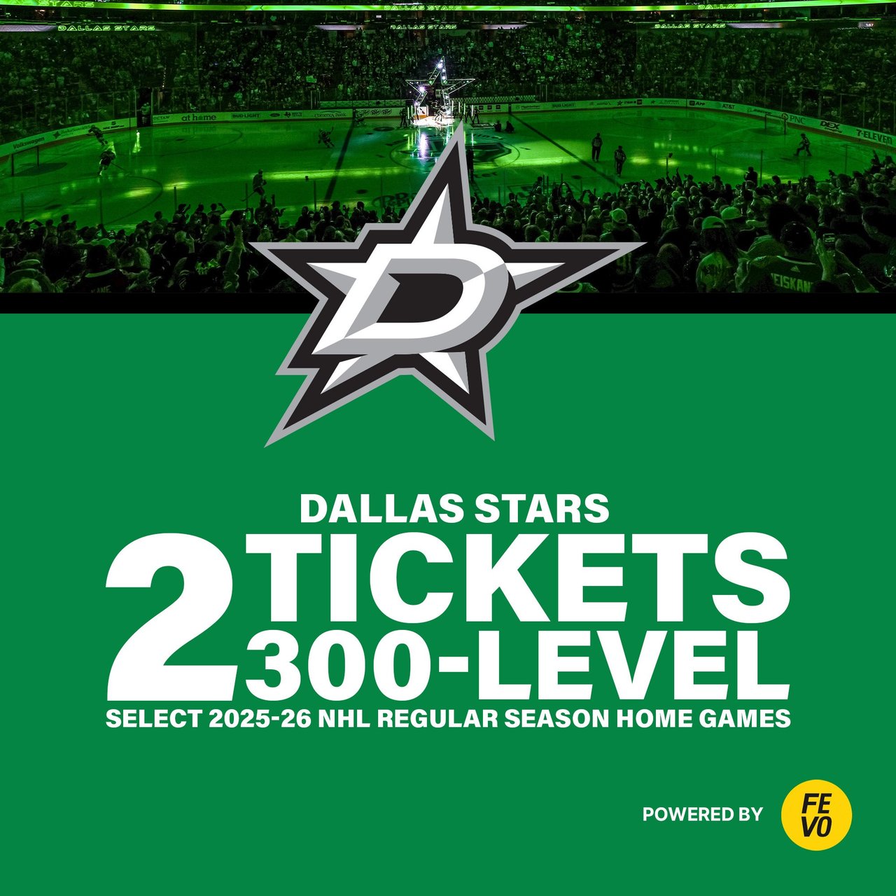 NHL - Dallas Stars: 2 - 300 Level Terrace Defend Tickets, eVoucher (Non-Refundable)