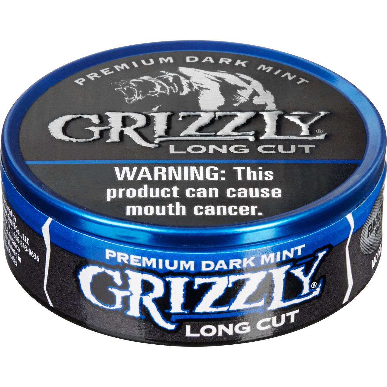 Grizzly Premium Dark Mint Long Cut Smokeless Tobacco, 5-Pack / 1.2 oz Each - Image 1