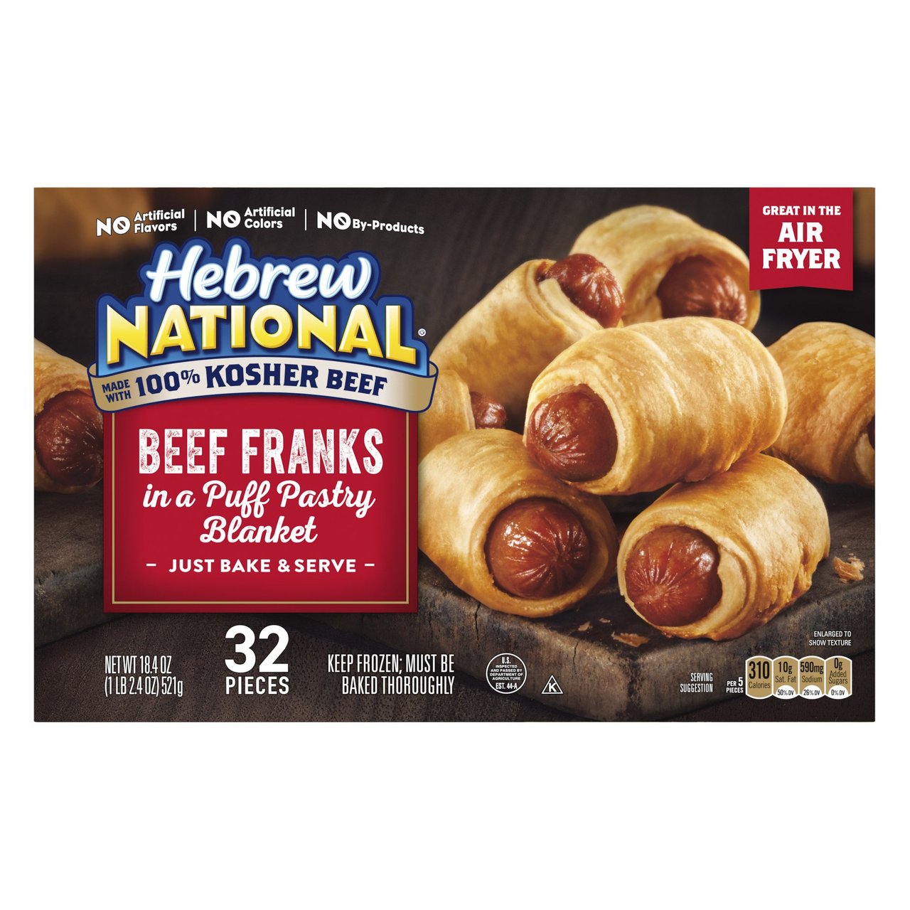 Hebrew National Franks in a Blanket, 32 Count, 18.4 Ounces - Image 1