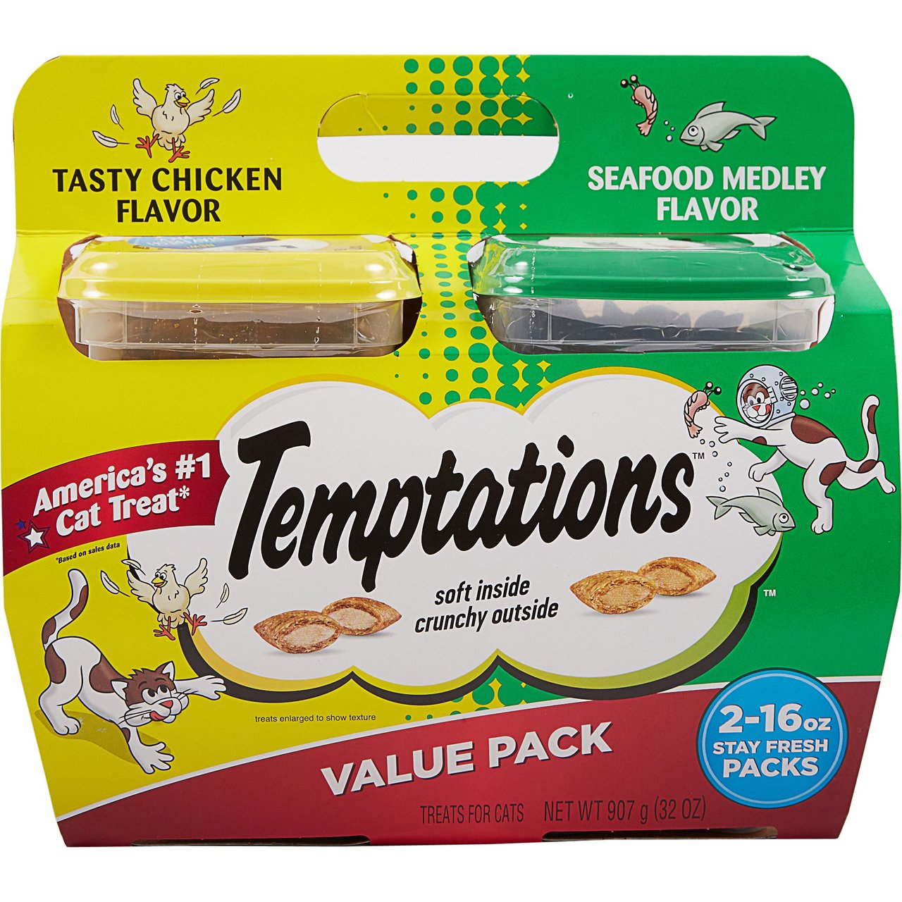 Temptations Chicken & Seafood Medley Wet Cat Food, 2 x 1 lb - Image 1