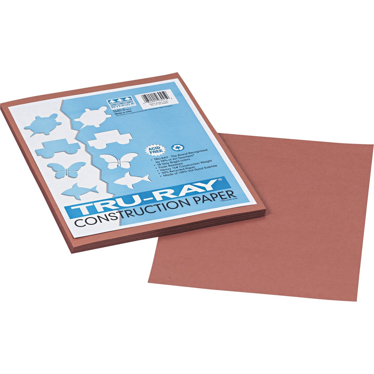 Pacon Tru-Ray 9x12 Construction Paper, 50 Sheets, Warm Brown (PAC103025)
