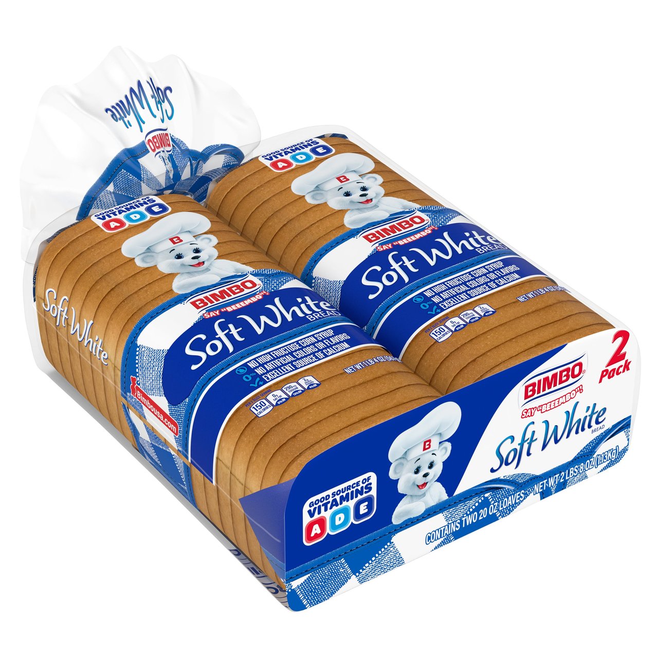 Bimbo Pan Blanco Soft White Bread, 2 Count, 20 oz Each - Image 1