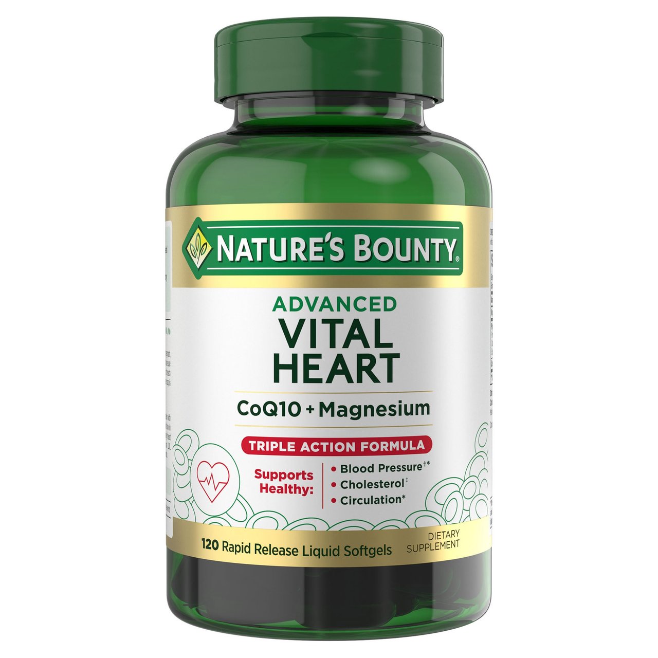 Nature's Bounty Vital Heart Support, 120 Softgels - Image 1