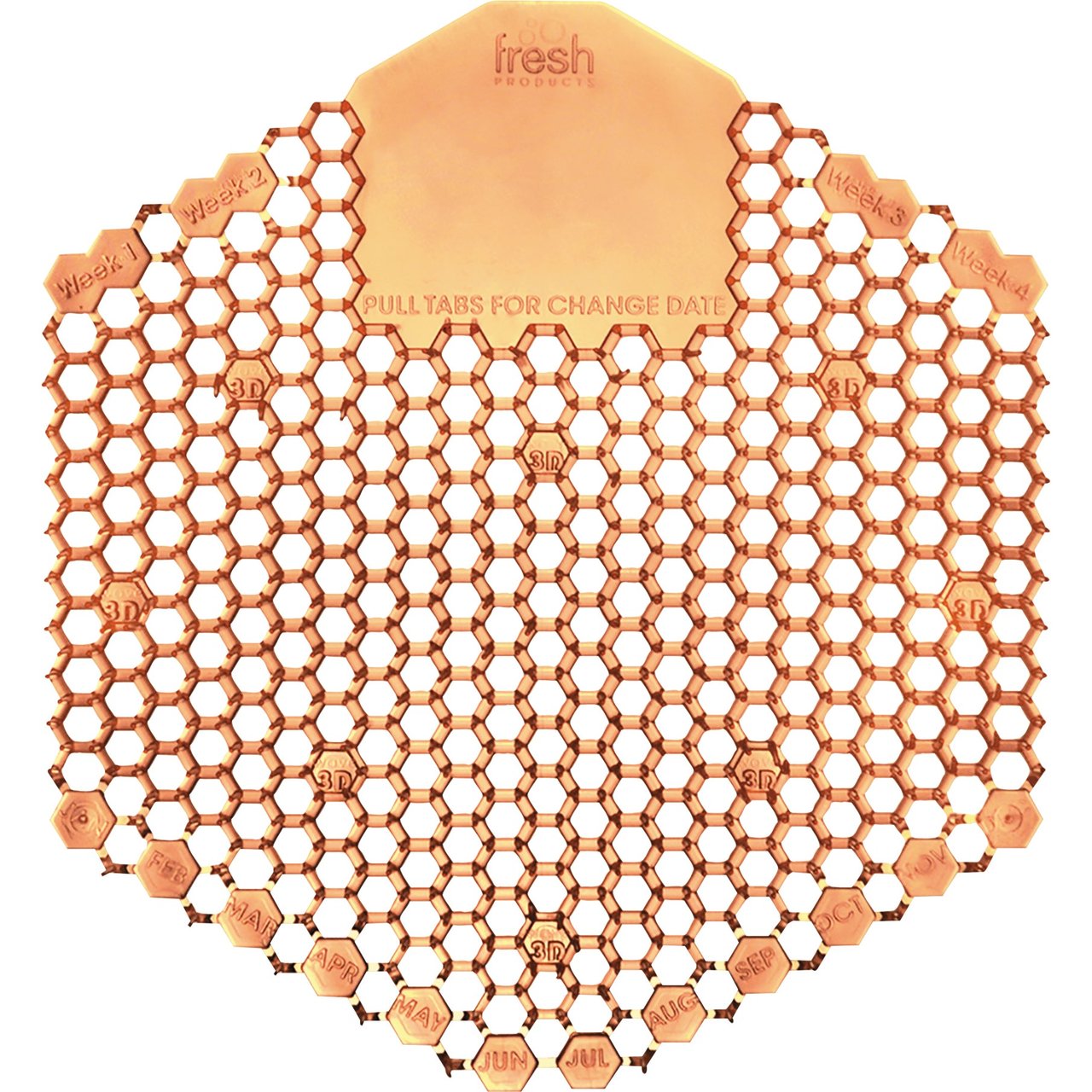 Fresh Products Wave 3D Mango Scent Orange Urinal Deodorizer Screen, 10-Count