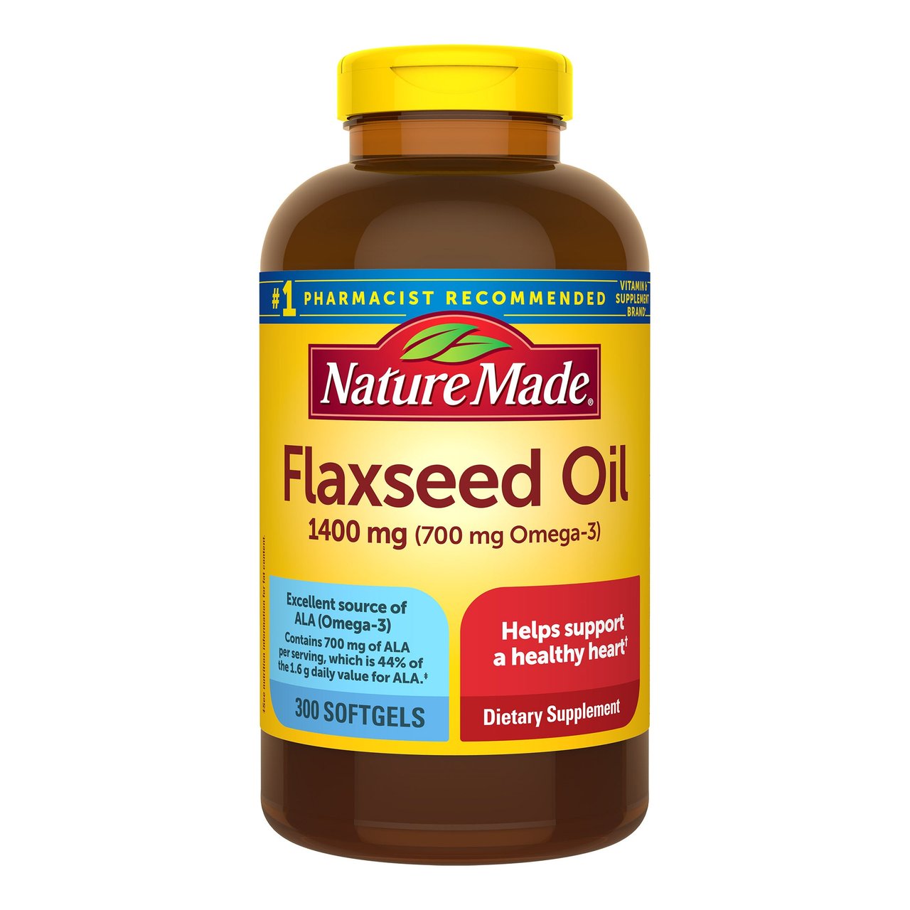 Nature Made Flaxseed Oil 1400mg, 300 Softgels - Image 1