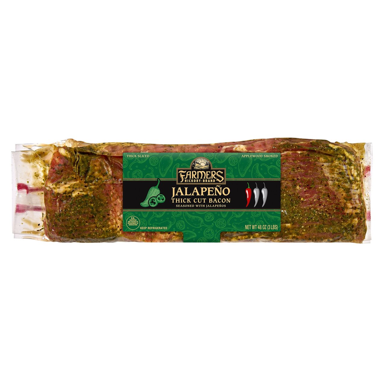 Farmers Hickory Brand Jalapeño Flavored Bacon 2/1.5 lb - Image 1