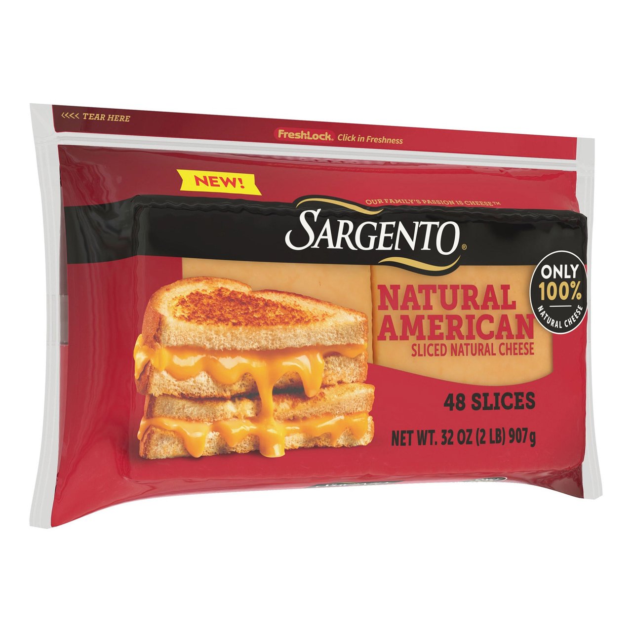 Sargento Natural American Sliced Cheese, 48 Slices, 32 oz - Image 1