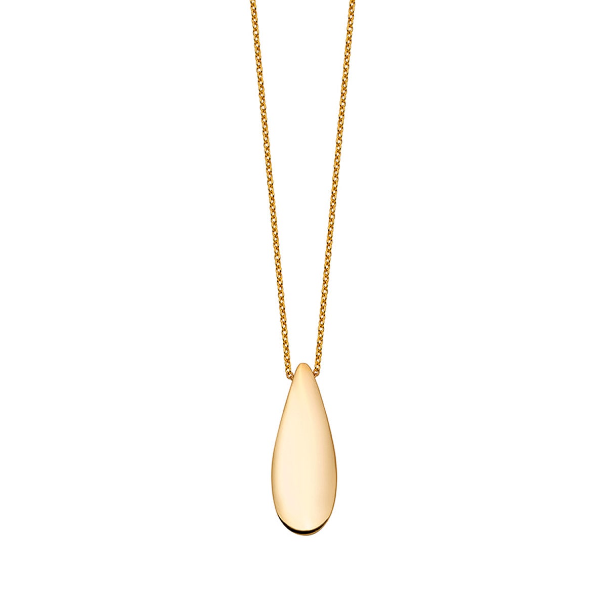 14kt Yellow Gold Pear Pendant 18" Made in Italy - Image 1