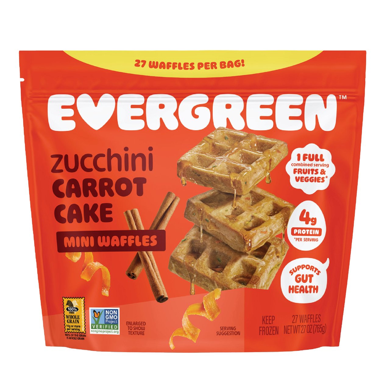 Evergreen Zucchini Carrot Cake Mini Waffles, 27 oz - Image 1