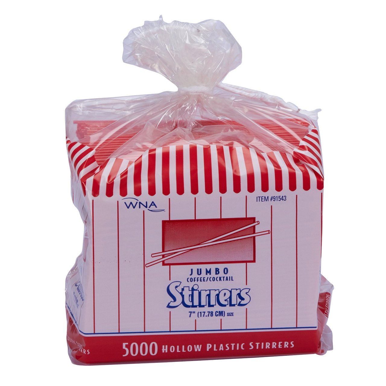 Comet Jumbo 7-Inch Plastic Stirrer, Red, 5000 Count - Image 1
