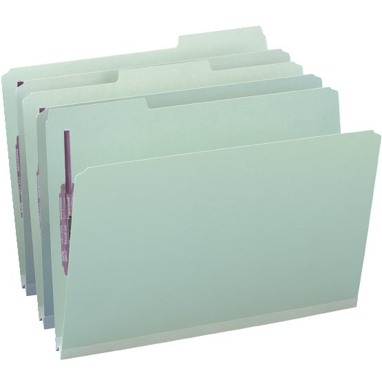 Smead Pressboard File Folder with 2 SafeSHIELD Fasteners, 1/3-Cut Tab, 1" Expansion, Legal Size, 25-Count Box - Image 1