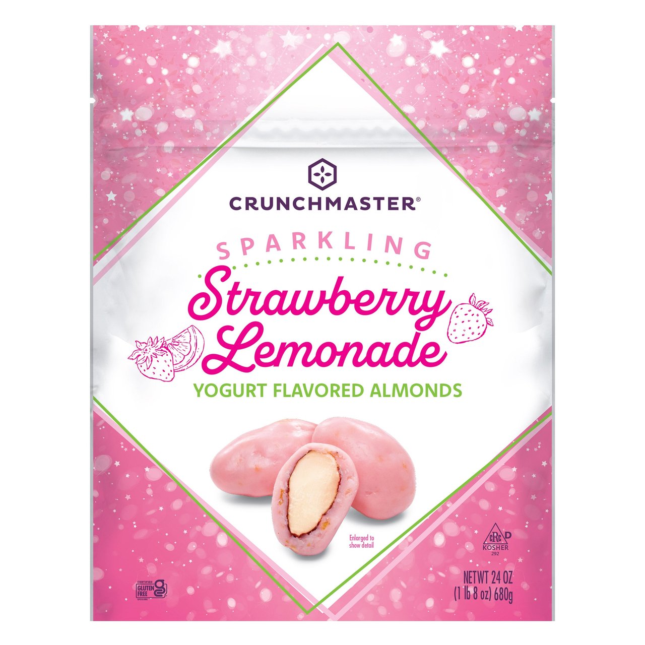 Crunchmaster Sparkling Strawberry Lemonade Yogurt Flavored Almonds 24oz - Image 1
