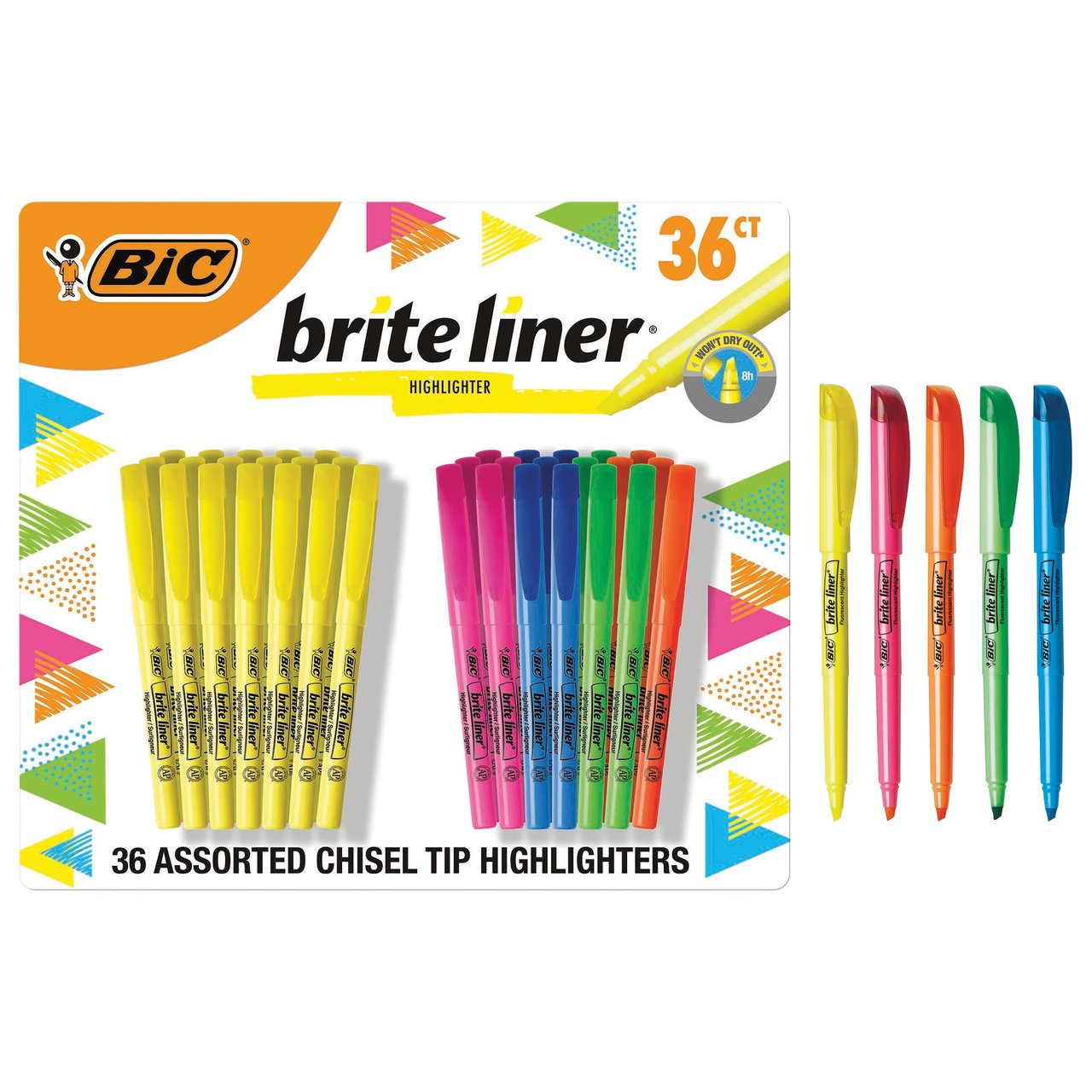 BIC Brite Liner Assorted Highlighters, 36-Count - Image 1