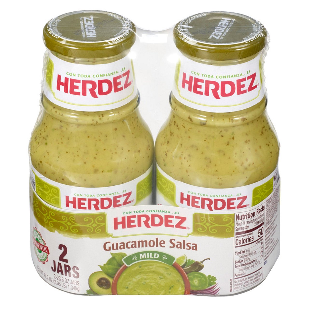 Herdez Guacamole Salsa 2 Pack, 23.6 Ounces Each - Image 1