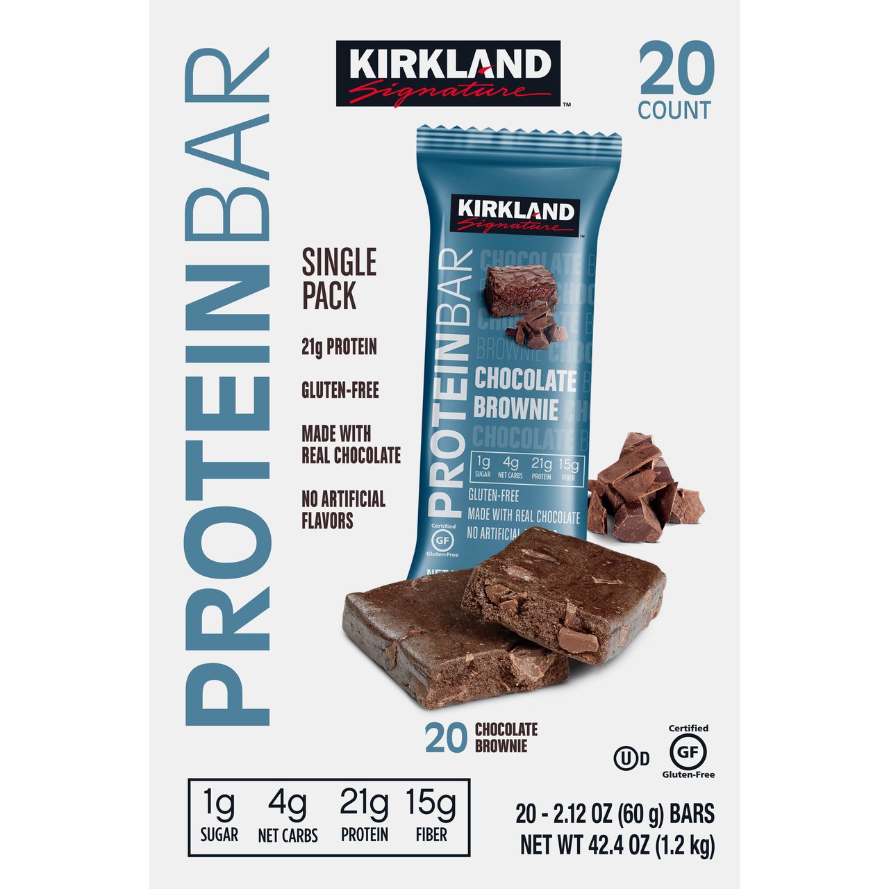 Kirkland Signature Protein Bar Chocolate Brownie 20 CT/2.12 oz
