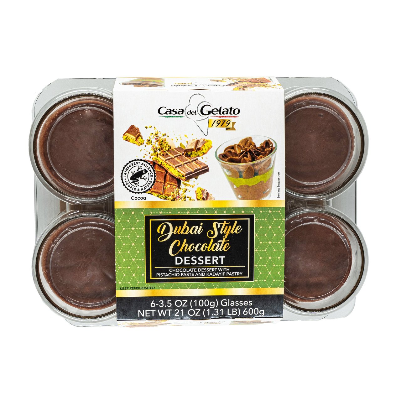 Casa del Gelato Dubai Style Chocolate Dessert Cups 6/3.52 oz - Image 1